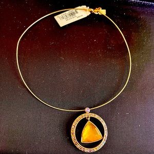 Vintage New Anne Klein Gold Necklace with Multiple Colored Stones. SALE